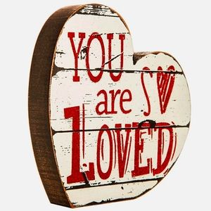 ❤ NEW "You Are So Loved" Chunky Wooden Heart Decor